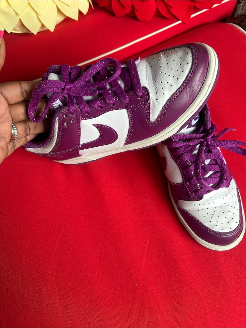 Nike Dunks Purple and White Low-Top Sneakers - Picture 2 of 9